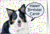 Happy Birthday Aussie, Carol card