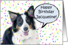Happy Birthday Aussie, Jacqueline card