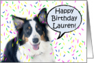 Happy Birthday Aussie, Lauren card
