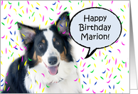 Happy Birthday Aussie, Marion card