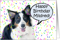 Happy Birthday Aussie, Mildred card