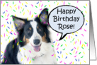 Happy Birthday Aussie, Rose card