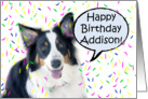 Happy Birthday Aussie, Addison card