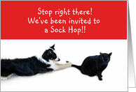 Stop right there! Sock Hop card