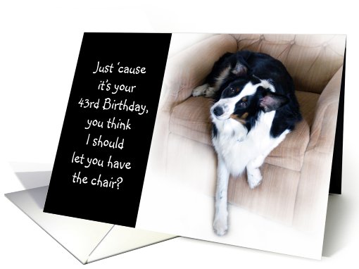 Off the chair! Birthday 43 card (513411)
