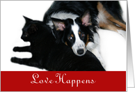 Snuggle and Love Valentine, Love Happens card