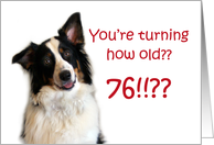 Dog Years, Birthday 76 Years Old card