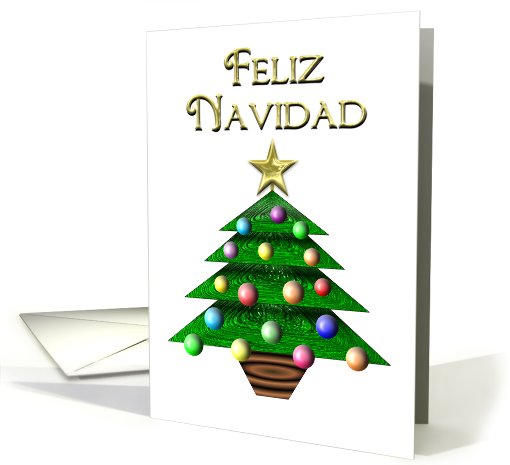 Feliz Navidad Merry Christmas Spanish Tree card (697317)