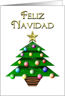Feliz Navidad Merry Christmas Spanish Tree card