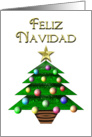 Feliz Navidad Merry Christmas Spanish Tree card