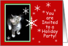 Snowflake Kitten You Are Invited to a Holiday Party card