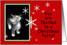 Snowflake Kitten You Are Invited to a Christmas Party card