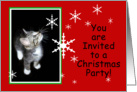 Snowflake Kitten You Are Invited to a Christmas Party card
