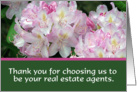 Flowers, Real Estate Agents Thanks card