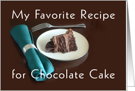 Chocolate Cake Recipe Card