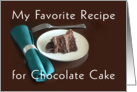 Chocolate Cake Recipe Card