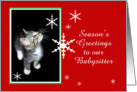 Kitten and Snowflakes, Babysitter card