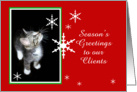 Kitten and Snowflakes, Clients card