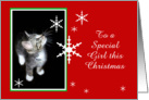 Kitten and Snowflakes, Special Girl card