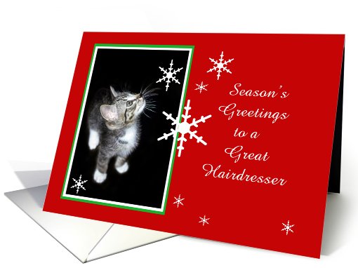 Kitten and Snowflakes, Hairdresser card (494175)