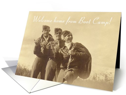 Three Servicemen, Welcome Home Boot Camp card (495431)
