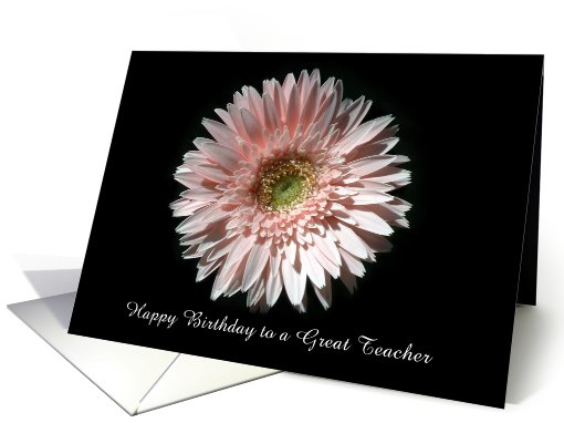 Pink Daisy, Happy Birthday Teacher card (498289)