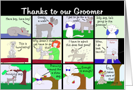 Trip to the Dog Groomer Cartoon, Thanks card