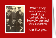 Veteran’s Day, Duty card