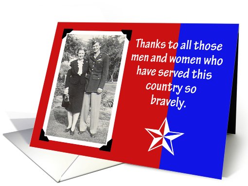 Veteran's Day, Thanks card (505760)
