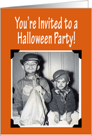 You’re Invited to a Halloween Party, kids in Costume card
