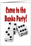 Come to the Bunko Party card