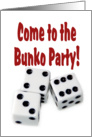 Come to the Bunko Party card