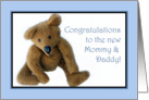 Teddy Bear, Congrats to the New Mommy and Daddy, Blue card