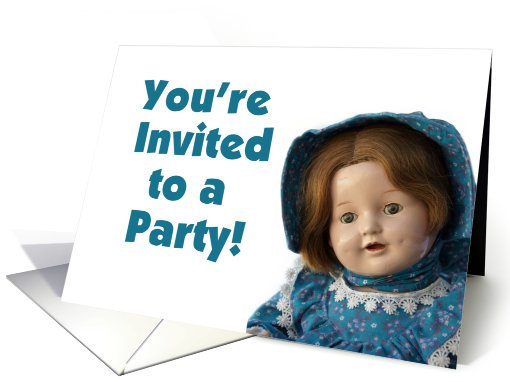 Antique Doll, Party Invite card (624737)