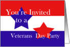 Red, White and Blue, Veterans Day Party card