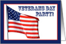 American Flag, Veterans Day Party card