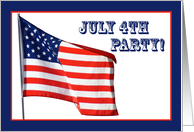 American Flag, July 4th Party card