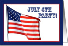 American Flag, July 4th Party card