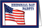 American Flag, Memorial Day Party card