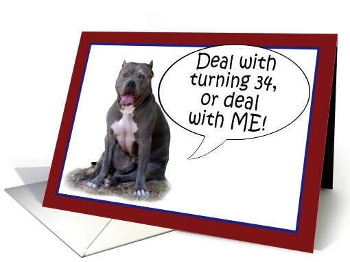 Pit Bull, Deal with it! Turning 34 card (627776)