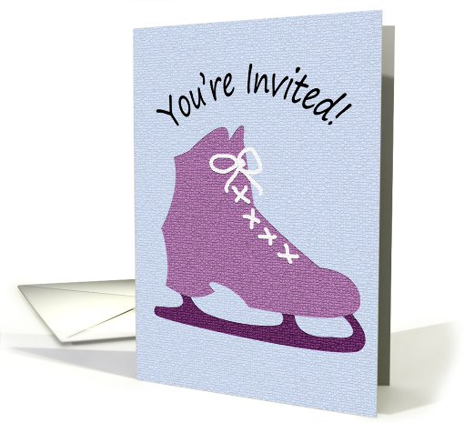 Ice Skating Invitation, Purple Ice Skate card (631732)