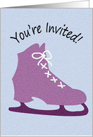 Ice Skating Invitation, Purple Ice Skate card