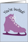 Ice Skating Invitation, Purple Ice Skate card