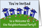 Houses on a Hill, Welcome to the Neighborhood Party Invitation card