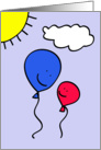 Balloon Dad and Child Father’s Day Greeting card