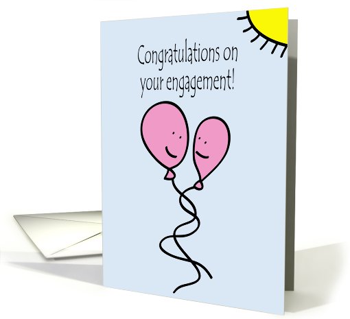 Balloon People Gay Engagement Congratulations in Pink card (635079)