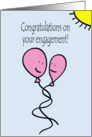Balloon People Gay Engagement Congratulations in Pink card