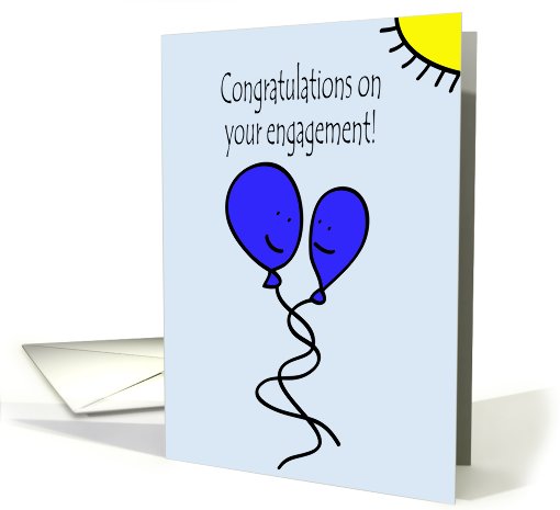 Balloon People Gay Engagement Congratulations in Blue card (635081)