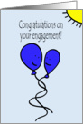 Balloon People Gay Engagement Congratulations in Blue card