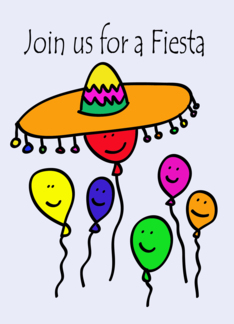 Balloon People Fiesta Invitation